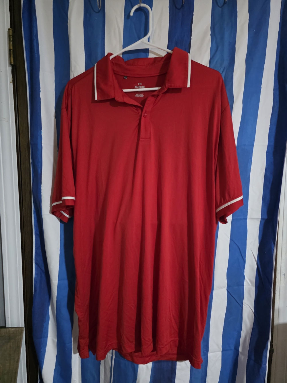 Red Polo Shirt with Contrast Trim